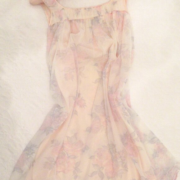 Aristocraft Vintage Floral Pink Double Nylon Nightgown M/L - Picture 5 of 12